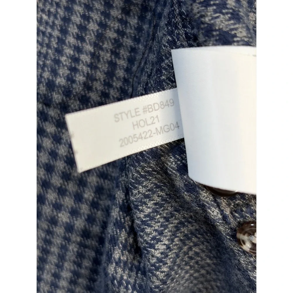 J.Crew Mens Slim Fit Cotton Cashmere Houndstooth Button Down Shirt Large BD849